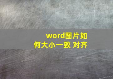 word图片如何大小一致 对齐